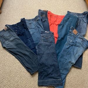 Lot of jeans!  9 pairs